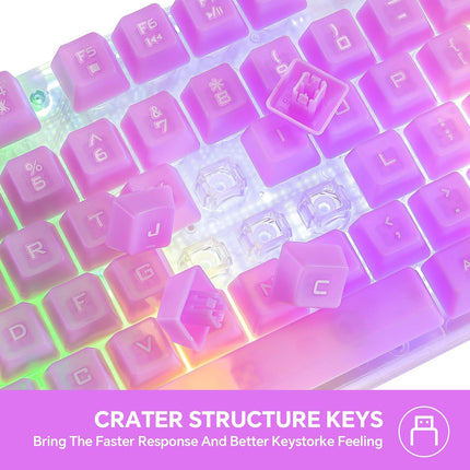 CHONCHOW RGB Gaming Keyboard and Mouse Combo,USB Wired Custom Clear Keyboards, Rainbow LED Backlight Transparent Keyboard Mouse Set for Computer Windows PC PS4 Xbox Laptop