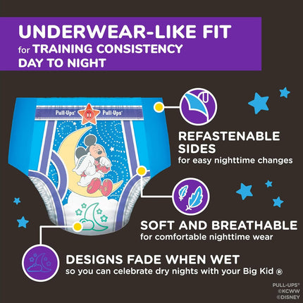 Pull-Ups Boys' Night-Time Potty Training Pants, Size 4T-5T Overnight Training Underwear (38-50 lbs), 52 Ct