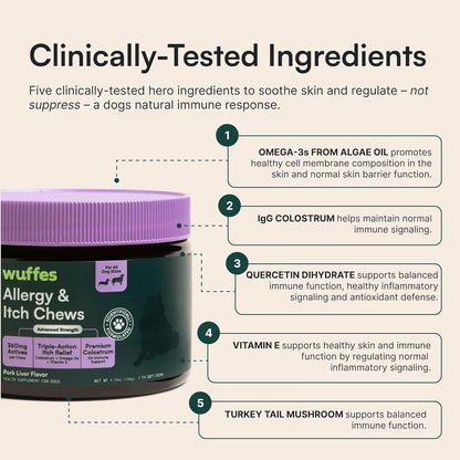 Allergy & Itch Soft Chews, Dog Allergy Support with Colostrum, Vitamin E and Omega 3s for Dogs - photo 3