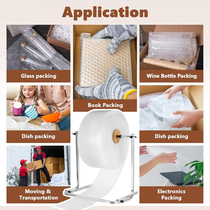 24 inch Bubble Wrap Roll Dispenser with Easy Film Replacement, Tabletop Manual Bubble Cushion Foam Wrap Holder for Packing, Moving and Shipping
