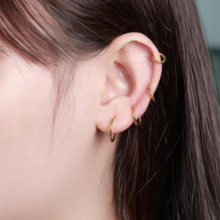 Limerencia Small Hoop Earrings for Women, Hypoallergenic Titanium Huggie Hoop Earrings Set G23 Piercings Cartilage Earrings Set for Women Sensitive Ears