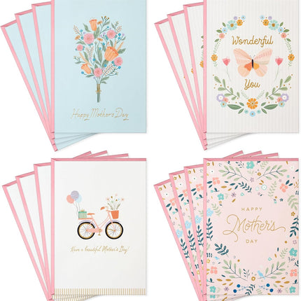 Hallmark Mothers Day Cards Assortment, Flowers (16 Cards with Envelopes)