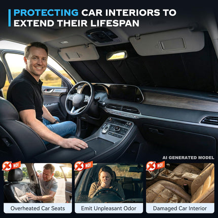 Windshield Sun Shade for Toyota RAV4 2019-2026 Folding Design