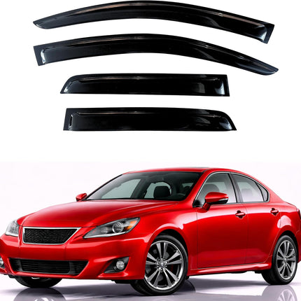 KPY Rain Guards Fit for 2006-2013 Lexus IS250 IS350, Out-Channel Window Visors Vent Wind Deflectors 4PC, Car Accessories for 06-13 Lexus is Series