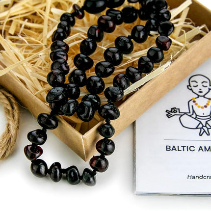 Amber Guru Baltic Amber Necklace (Authentic, Certified) - 12.5 inches - Unisex Jewelry - Polished Real Amber Beads - Proud to Deliver Genuine Baltic Sea Wonder Handmade