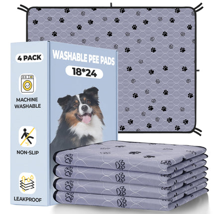 Washable Pee Pads for Dogs, Ultra-Absorbent, 2 Pack 36"x41" Gray