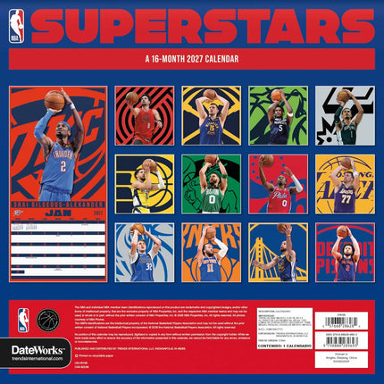 2027 NBA Superstars Wall Calendar