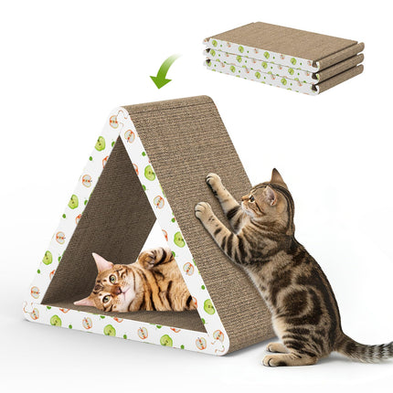 Cat Scratching Board, Corrugate Cat Scratcher with Catnip, 2 Pack