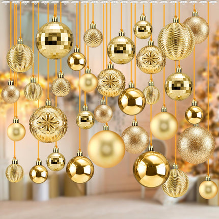 36 Pcs Christmas Balls Ornaments for Ceiling, Red, Green, Gold
