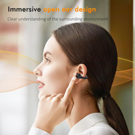 Paekole Ultra Open Ear Earbuds – Clip On Bone Conduction Headphones, Super Comfort Ear Buds for All Day Wearing, Lightweight Bluetooth Earbuds with Digital Charging Case Fit Running Workout