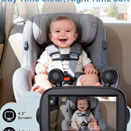 HD 1080P Day& Night Vision Car Seat Camera - Easy to Install 150° Wide Angle Baby Car Camera for Full Backseat View - Brightness Adjustment Monitor Fits Most Cars,SUVs,Trucks