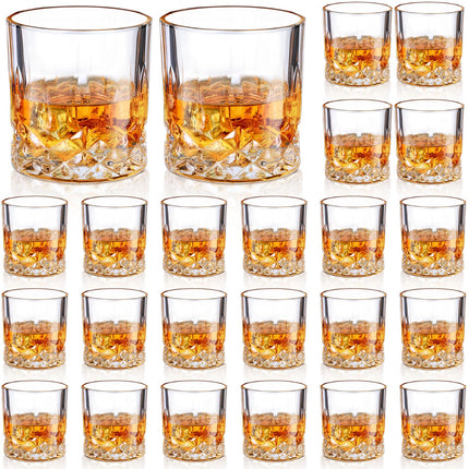 24 Classic Old Fashioned Rocks Glasses, 10 Oz Whiskey Bourbon