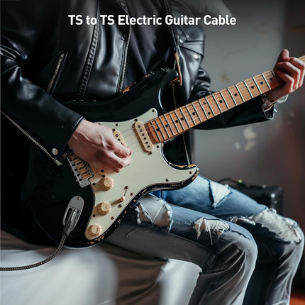 Cable Matters 2-Pack Braided 1/4 Inch TS to TS Electric Guitar Cable - 3ft, Guitar Cord/GuitarAmp Cord/Instrument Cable for ElectricGuitar, Mandolin, Bass AMP, Keyboard, Mixer, Equalizer