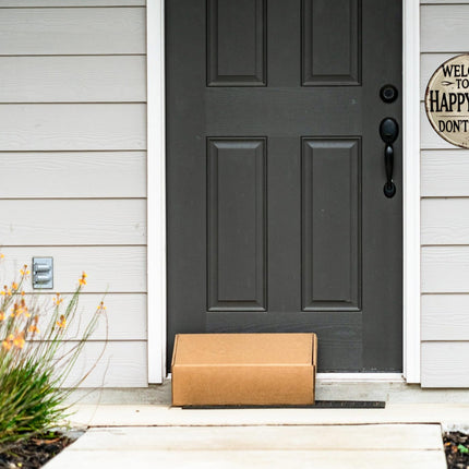 Welcome Sign for Front Door Round Metal Welcome to My Happy Place Plaque - photo 4
