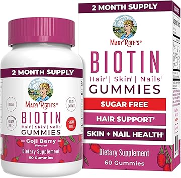 MaryRuth Organics Sugar-Free Biotin Gummies 2500mcg 60 Count bottle