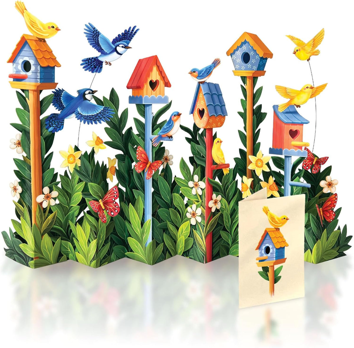 Pop Up Cards, Birdhouse Garden, 12 Inch Life Sized Forever Flower Bouquet 3D Popup Greeting Card, Birthday Cards, Thank