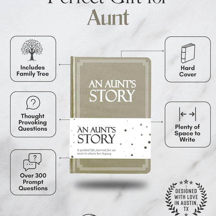 Aunt's Life Story Journal (Hardcover): A Meaningful Keepsake for Aunt to Share Her Journey and Memories, Book Includes 250+ Prompt Questions, Sentimental Gifts Idea, Mother's Day, Birthday & Christmas