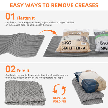 Cat Litter Mat 47"x33" Urine-Proof XL Litter Mat for Litter Box Mat