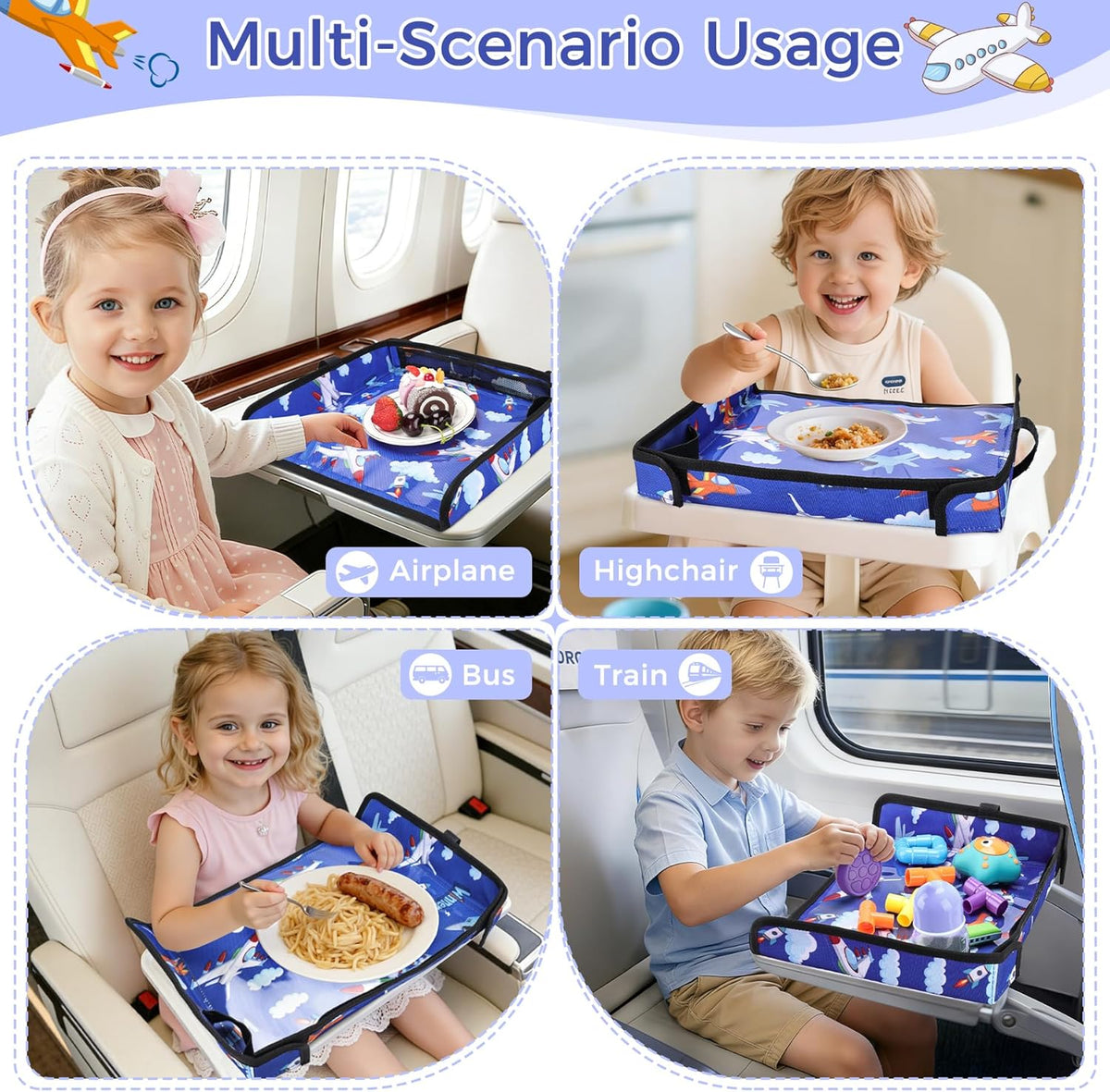Airplane Tray Table Cover – Foldable Travel Tray Cover for Toddlers 1-3 – Universal Fit for Airplane - photo 2