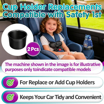 2Pcs Cup Holder Compatible with Safety 1st EverFit & Grow and Go, Compatible with Maxi-COSI Pria, Cosco All-in-One Car Seat (Model C6577 & C6474), Durable PP Injection Molded