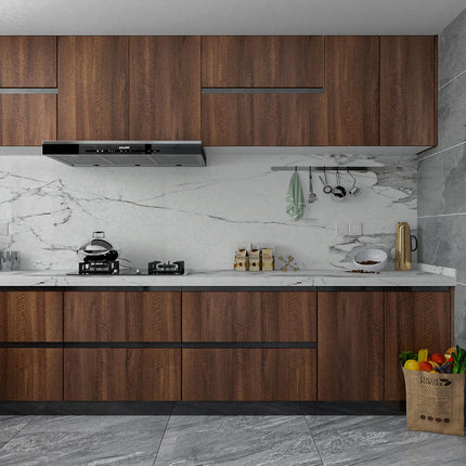 Papel adhesivo con veta de nogal, papel tapiz de madera autoadhesivo y removible, vinilo impermeable grueso sin burbujas para cubrir gabinetes de cocina y encimeras, 16x354 inch