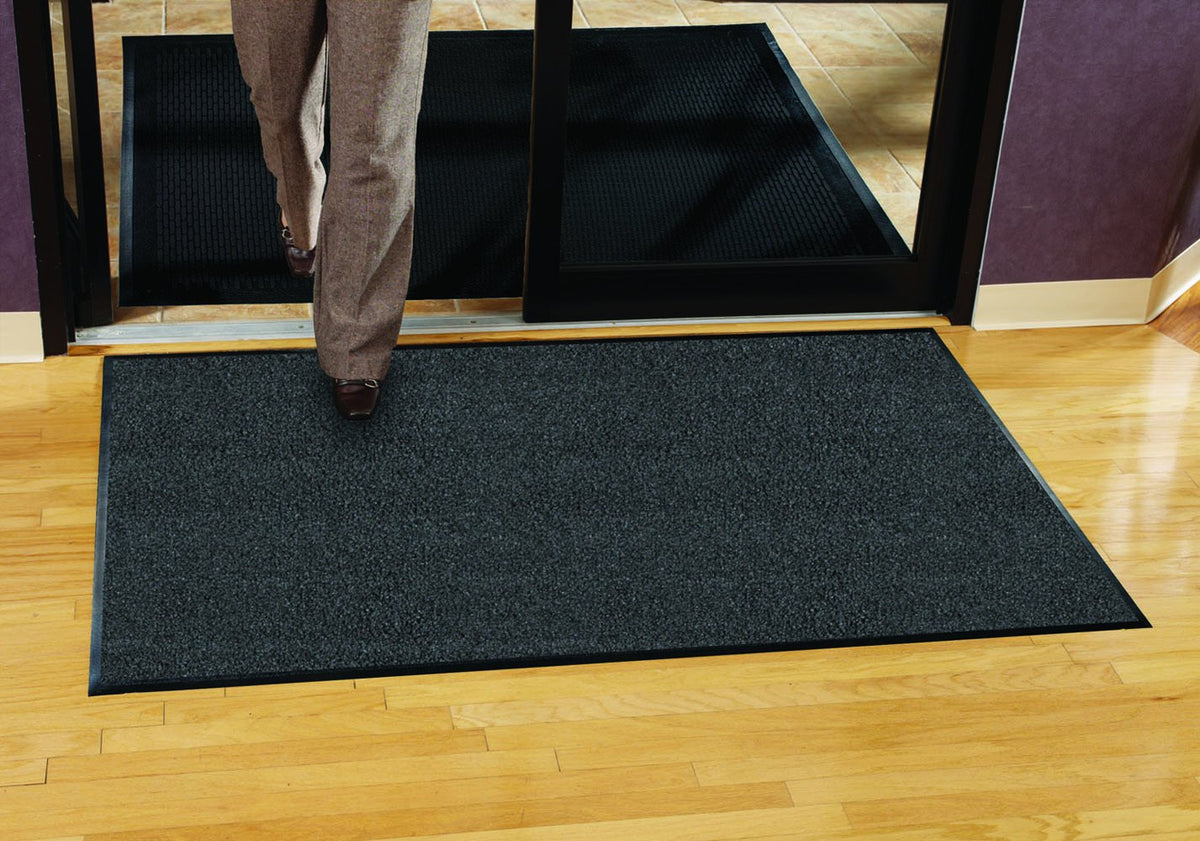Platinum Series Indoor Wiper Floor Mat, Rubber with Nylon Carpet, 6' x 14', Grey - photo 2