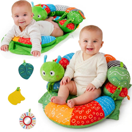 Baby Lounger Tummy Time Mat with Tummy Time Toys, Baby Play Mat for Floor