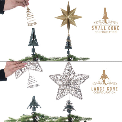 Twist-on Christmas Tree Topper Holder, Universal Fit Most Base Types, Green