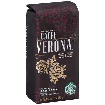 Starbucks Caffè Verona Ground Coffee, Caffé Verona, 16 oz, Pack of 6