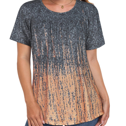 Womens T Shirts Short Sleeve Tops Casual Summer Flowy Scooped Neck Blouses