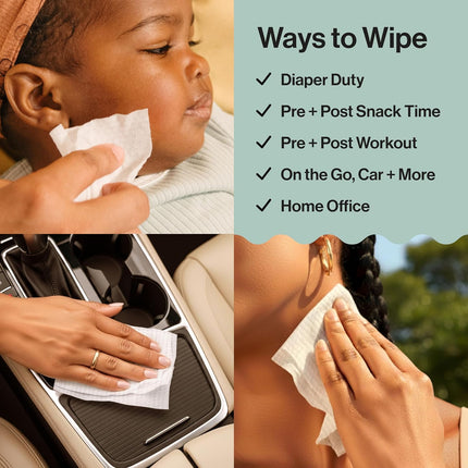 The Honest Company Hypoallergenic Multi-Use Baby Wipes for Sensitive Baby Skin, Balance Blues, 60 Count