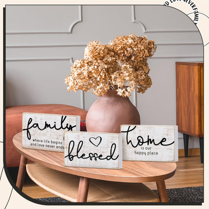 Mini Wooden Sign Farmhouse Shelf,Retro Color,4.25 x 2.76 x 0.59 in