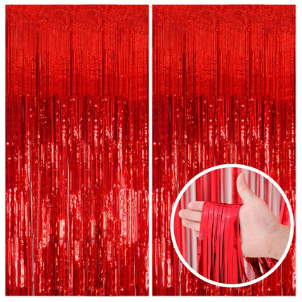 2 Pack Pink Backdrop Party Decorations Tinsel Curtain Party Backdrop Foil Fringe Birthday Decorations Photo Booth Streamer Backdrop Pink Theme Bachelorette Graduation Decor