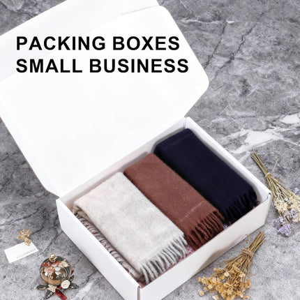 12x9x4 Shipping Boxes 20-Pack, White Corrugated Cardboard Boxes for Mailing, Shipping & Small Business Packaging