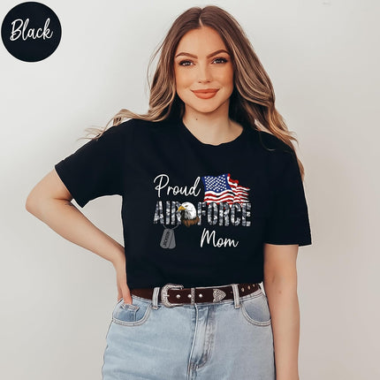 Custom Proud Air Force Mom Shirt Personalized Air Force Family Shirts Military Boot Camp Gifts Basic Training Graduation Tee