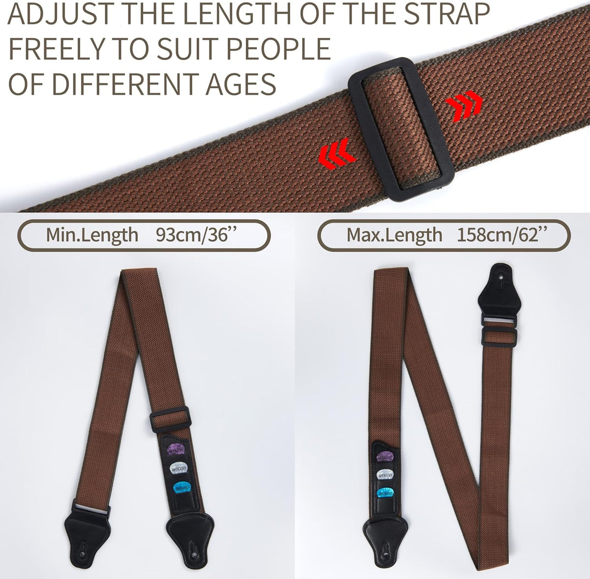 Guitar Strap -5 Pack Acoustic Electric Bass Guitar Straps - photo 4