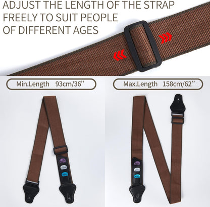 Guitar Strap -5 Pack Acoustic Electric Bass Guitar Straps - photo 4