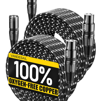 XLR Cables 3ft 2 Pack,Short Microphone Cable OFC Noise Reduction