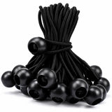 30 Pcs 4 Inches Ball Bungee Cords, Black Heavy Duty Heavyweight Tarp Black Ball Bungee, 4mm Thickness Weather Resistant Tie Down Strap, Suitable for Camping, Securing Tents, Fixing Cables and Hoses