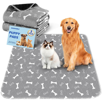 Washable Pee Pads for Dogs, 2 Pack Reusable Puppy Pads, 18"x24"