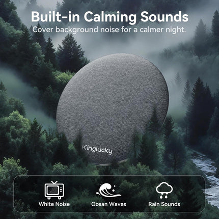 Kinglucky Pillow Speaker for Sleeping, Bluetooth Speaker Under Pillow with Built-in Pink Noise White Noise Sound Machine for Sleeping, White Noise Sound Machine with Sleep Pink Noise Music Grey
