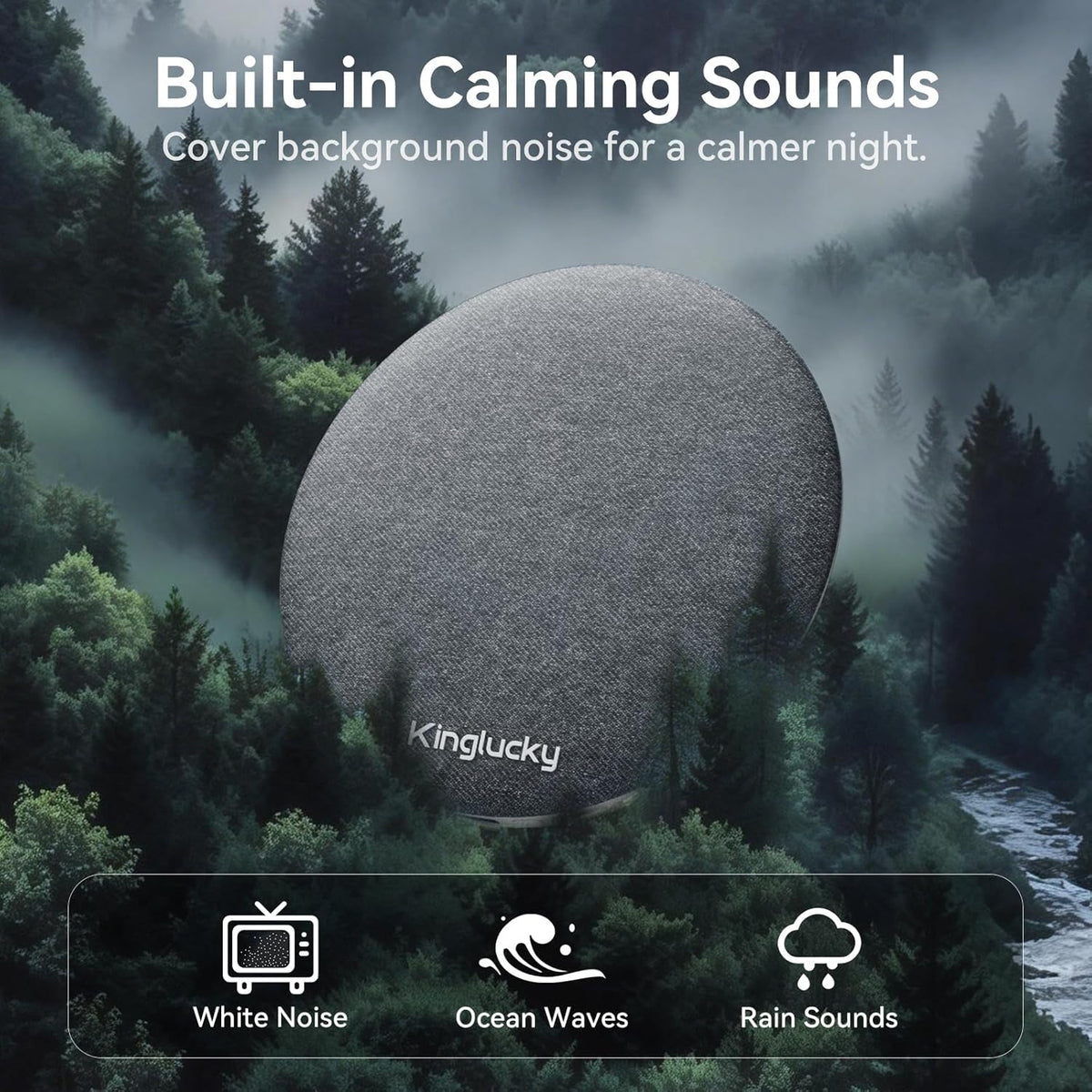 Bluetooth Under-Pillow Sleep Speaker with White Noise, Grey - photo 4