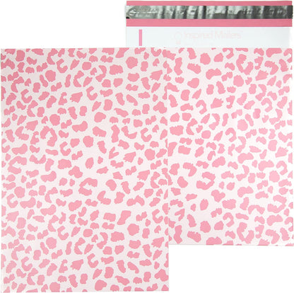 Rose Gold Cheetah Poly Mailers 10x13, 100 Pack