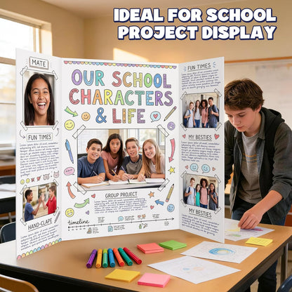 2 Pack White Trifold Poster Board 36" x 48" Foam Core - photo 4