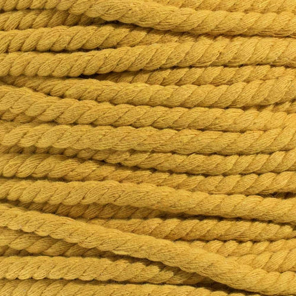Super Soft 3 Strand Twisted Cotton Rope (Gold, 1/4 Inch x 10 Feet)