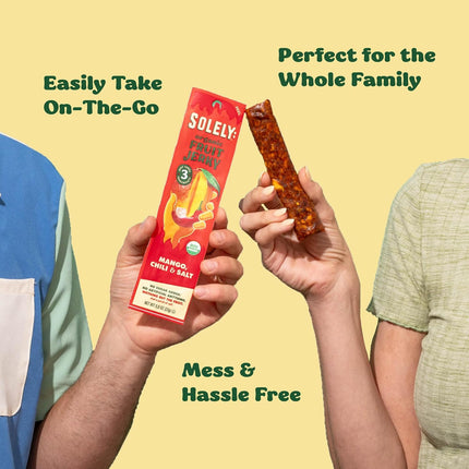 SOLELY - Organic Banana Chocolate Drizzled Fruit Jerky - 1 Individually Wrapped Fruit Strip - Fruit Leather Made from Dried Fruit - Healthy Snacks for Adults & Kids - Vegan, Non GMO - 0.8oz (23g)