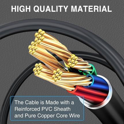 2-Pack Extension Cable for SNES Controller, 6FT/1.8M Replacement Cord for SNES/SFC Console & Controllers - Enhanced Gaming Comfort & Flexibility (2)