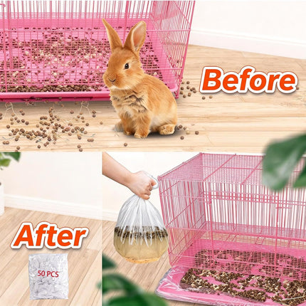 50 Pcs Bird Cage Liner, Leak-Proof Bird Cage Liners, Rabbit Litter Box Liners, Quick Cleanup Essential for Small Animals Indoor Use