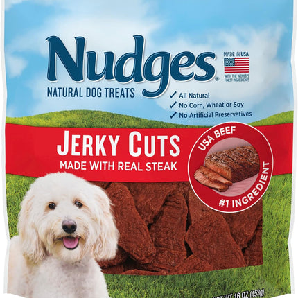 Nudges Steak Jerky Dog Treats, 16 oz (014134)