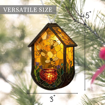 Bumble Bee Gifts for Women, Bee Ornament, Acrylic Suncatcher Window Hanging Decoration, Inspirational Gifts for Women, Christmas Ornament Decorations 2025 (Beehive)